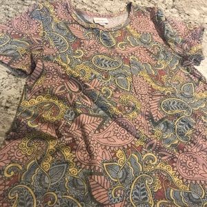 LuLaRoe Floral Paisley Carly Dress Pastel Pink XXS